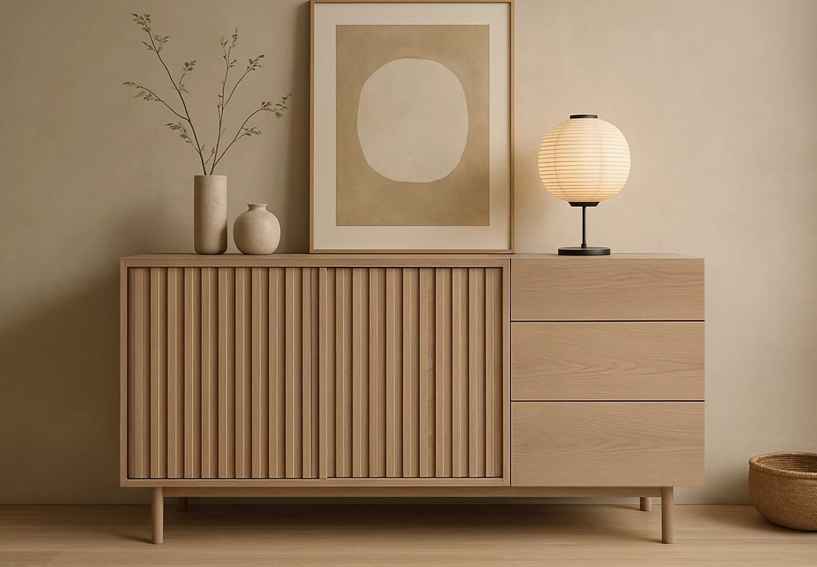 Modern wooden sideboard