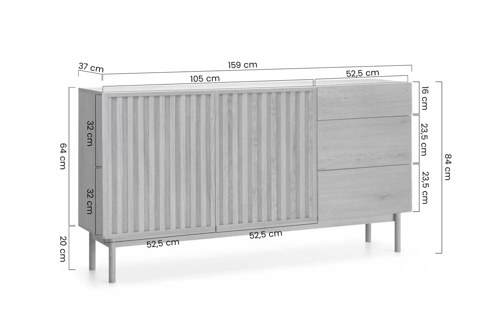 Modern Wooden Sideboard view 2