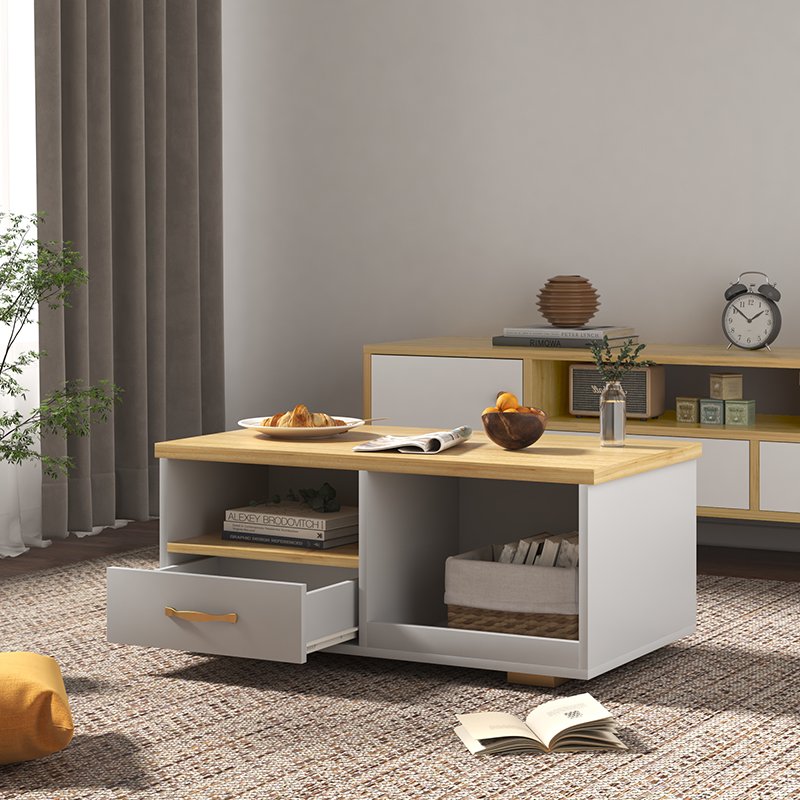 Modern White Coffee Table view 3