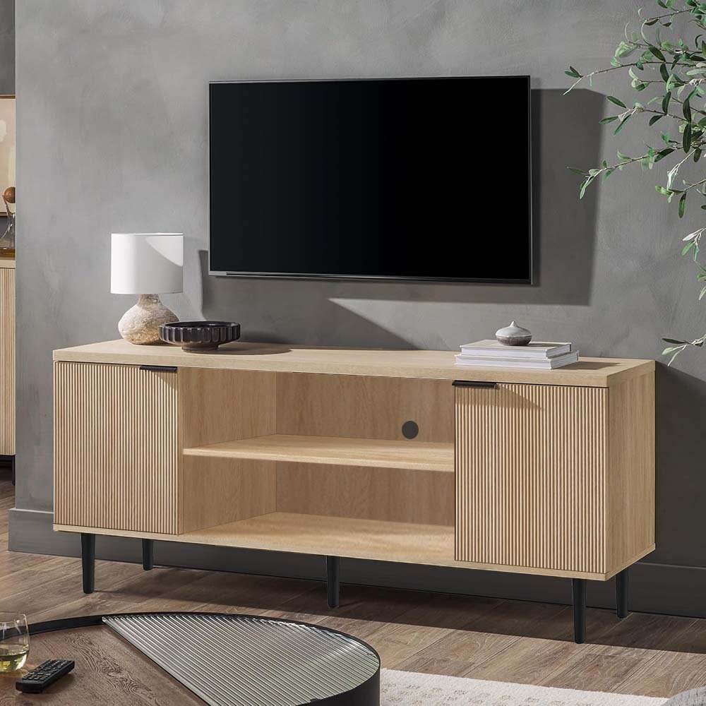 Modern Oak TV Stand view 3