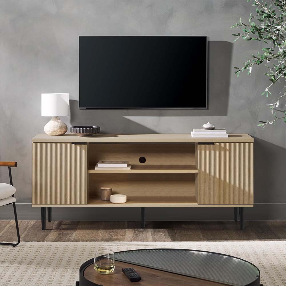 Modern Oak TV Stand view 4