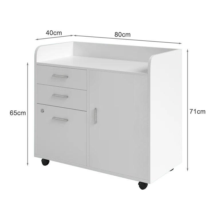 Mobile Office Filing Cabinet with Drawers view 2