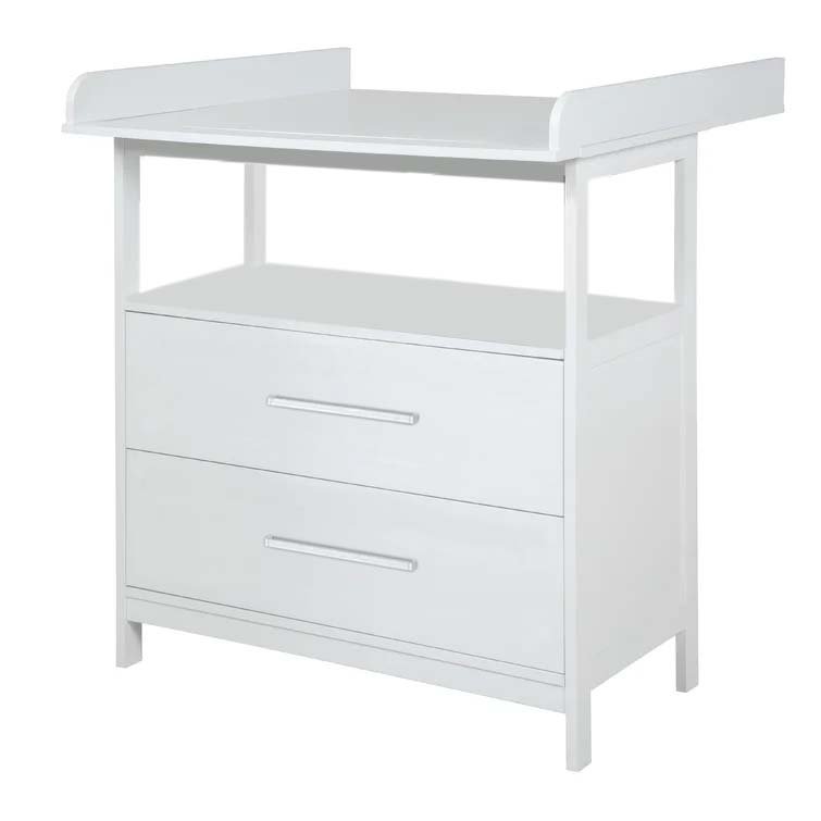 White Baby Changing Table with Drawers view 2
