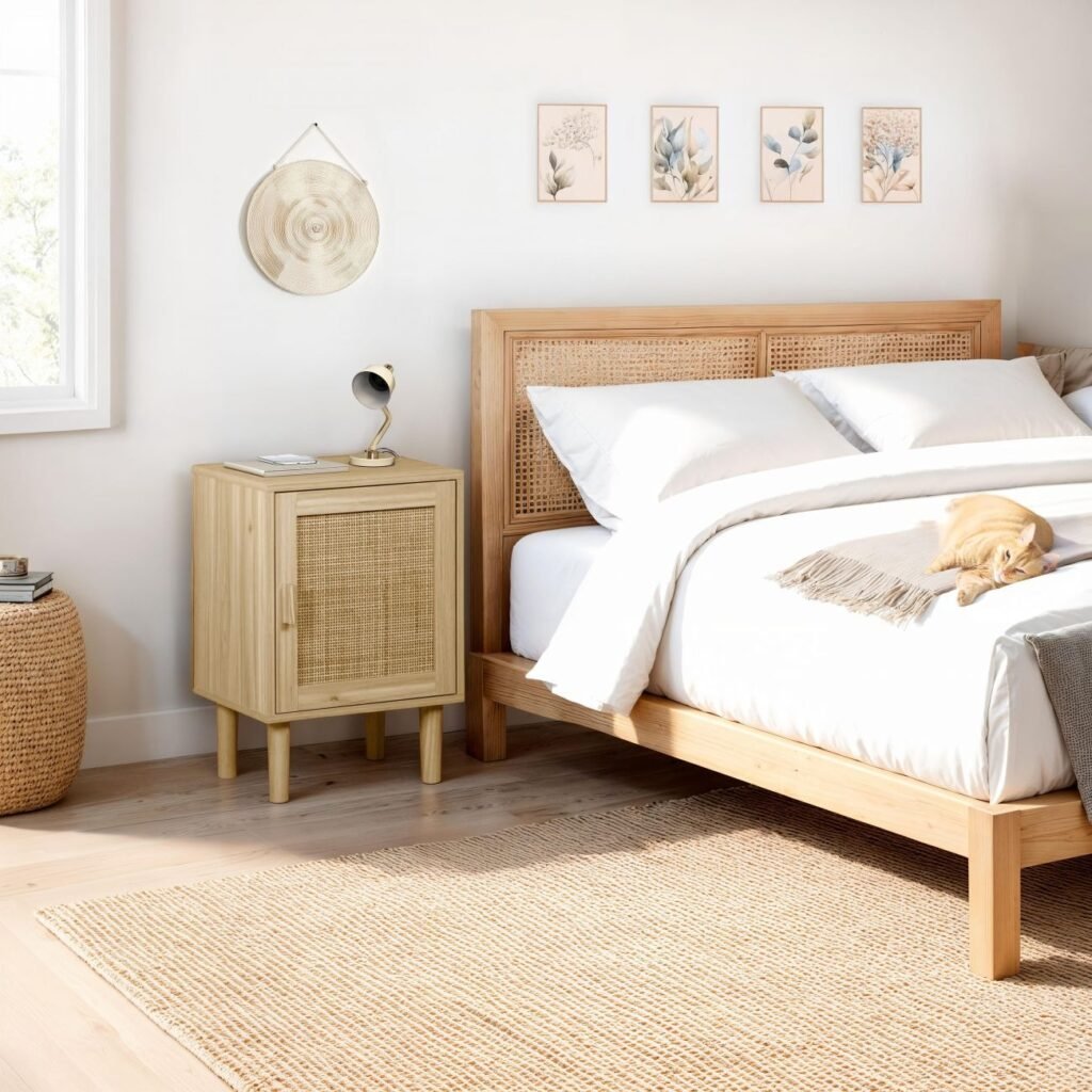 Rattan Door Nightstand view 5