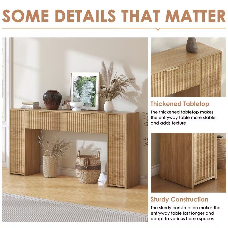 Wrapped Console Table Storage Drawers view 2