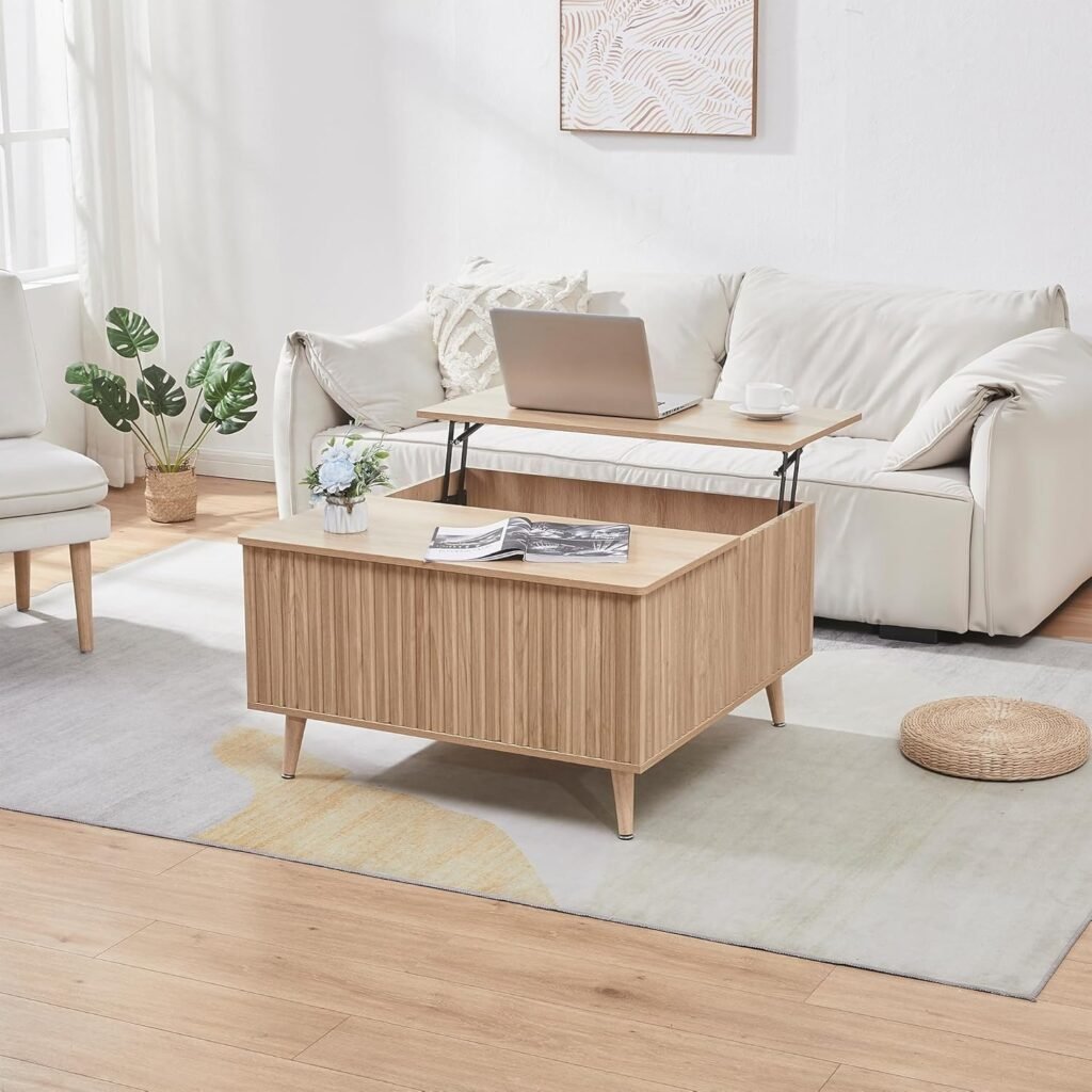 Lift TOP Coffee Table Storage OAK view 6